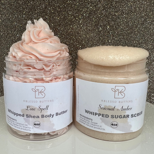 4oz-Whipped Shea Body Butter/Scrub Set