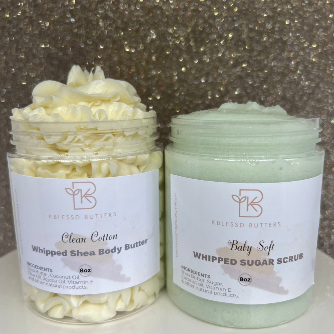 8oz-Whipped Shea Body Butter/Scrub Set